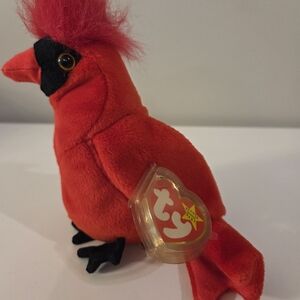 TY Red Cardinal Plush Bird Toy